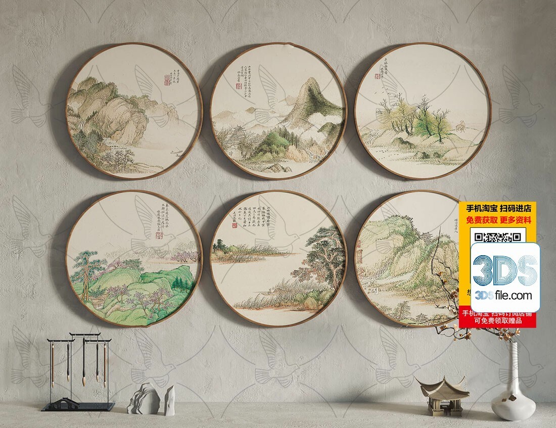 60 Decorative painting set 3d models vol.13
