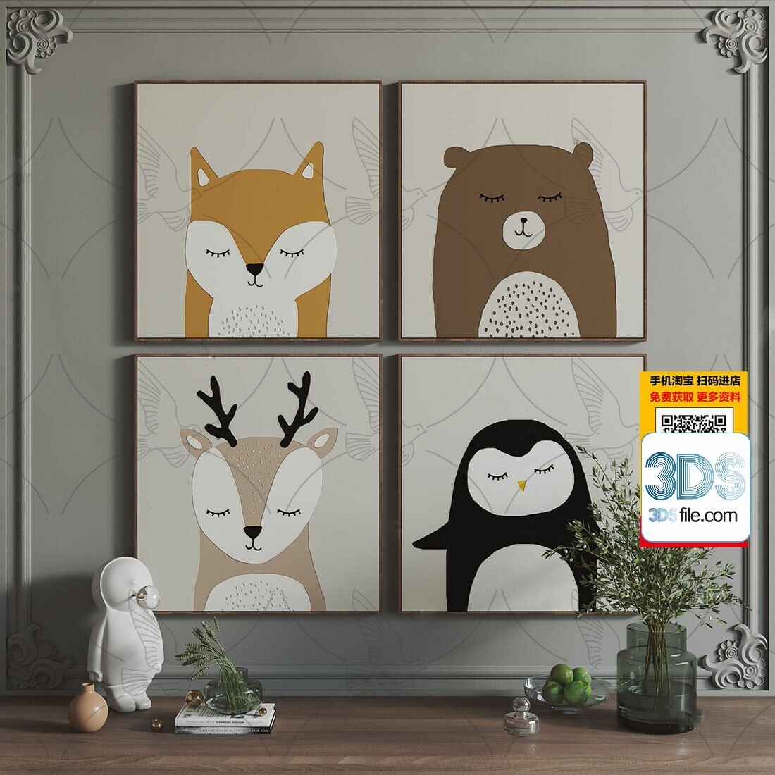 60 Decorative painting set 3d models vol.13