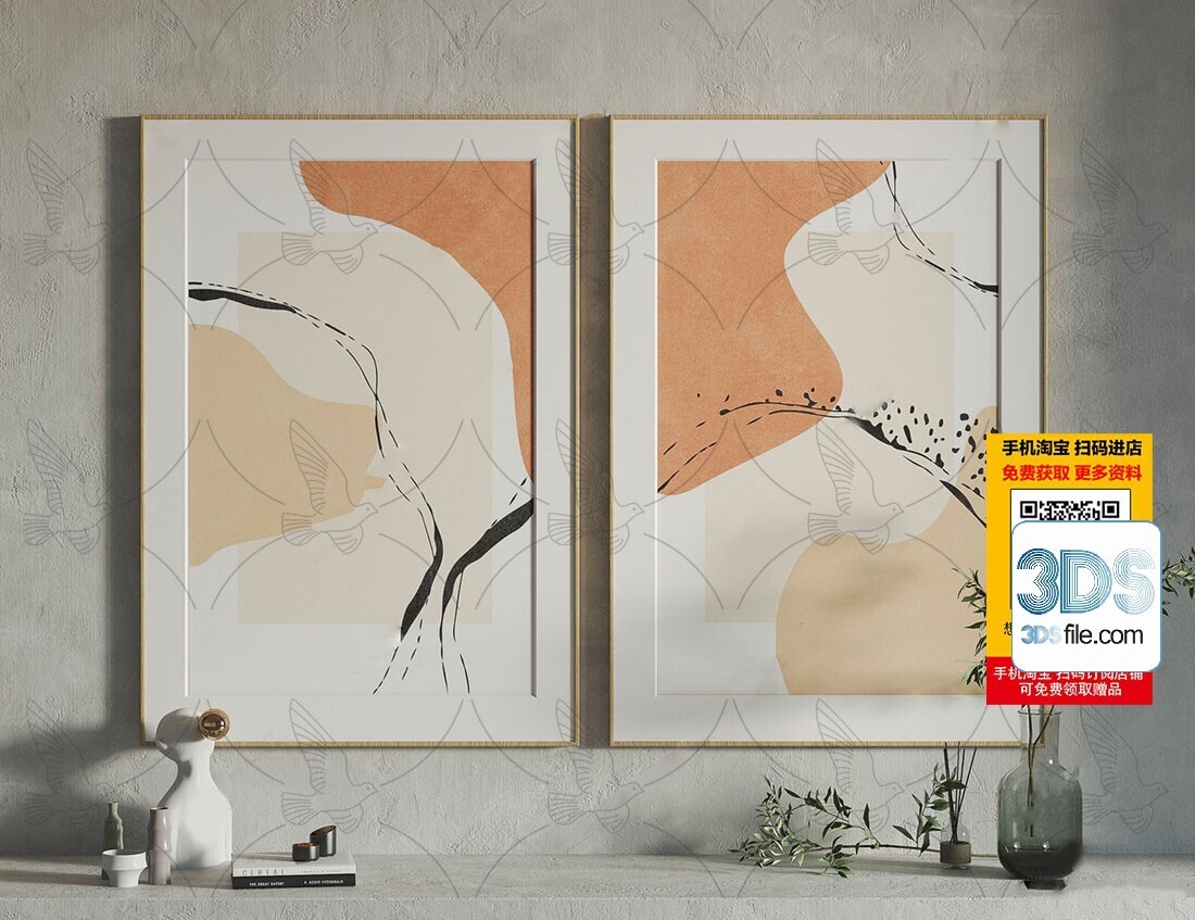 60 Decorative painting set 3d models vol.13