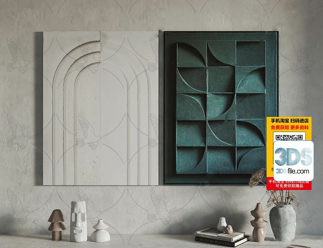 60 Decorative painting set 3d models vol.13