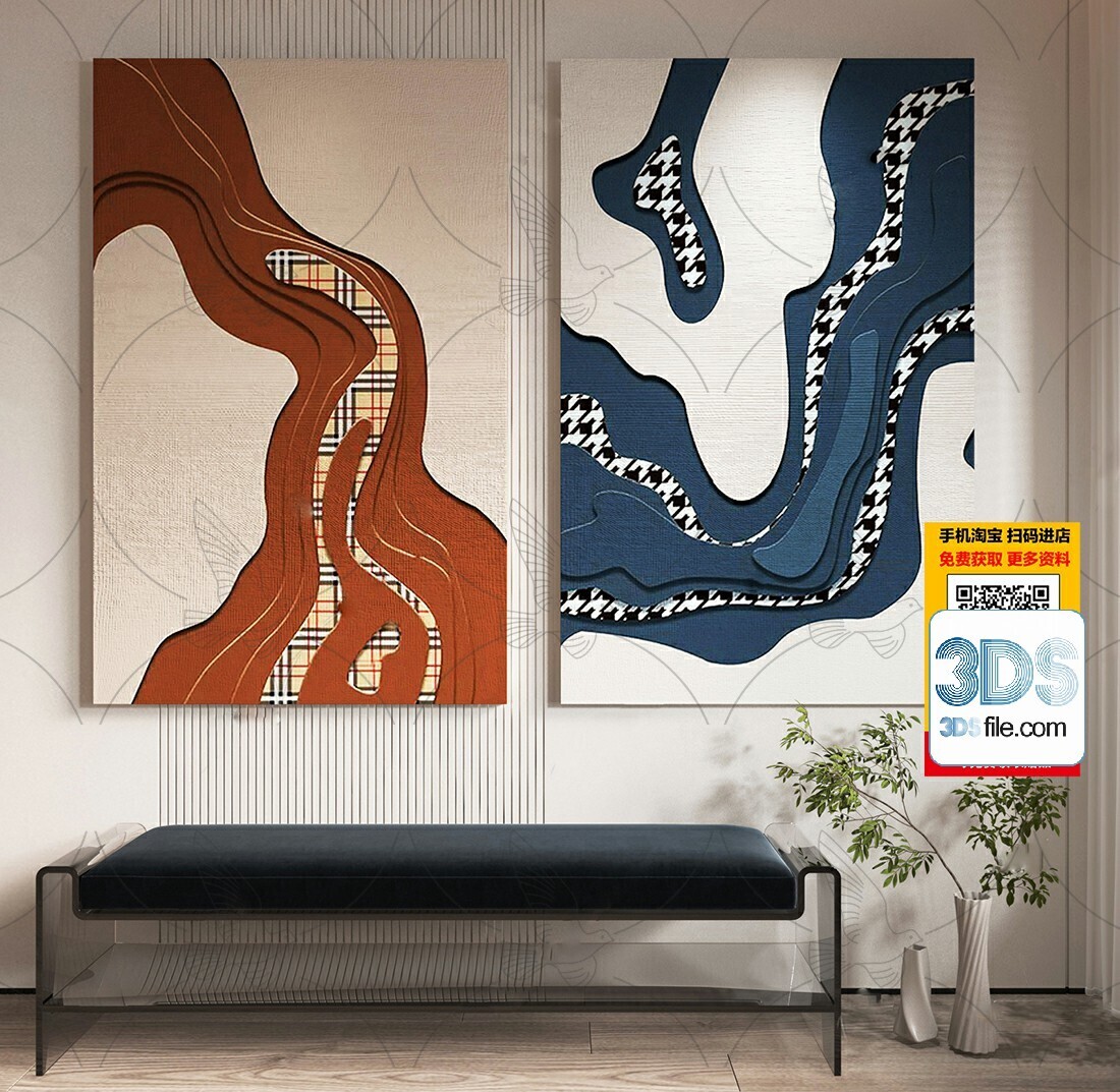 60 Decorative painting set 3d models vol.13