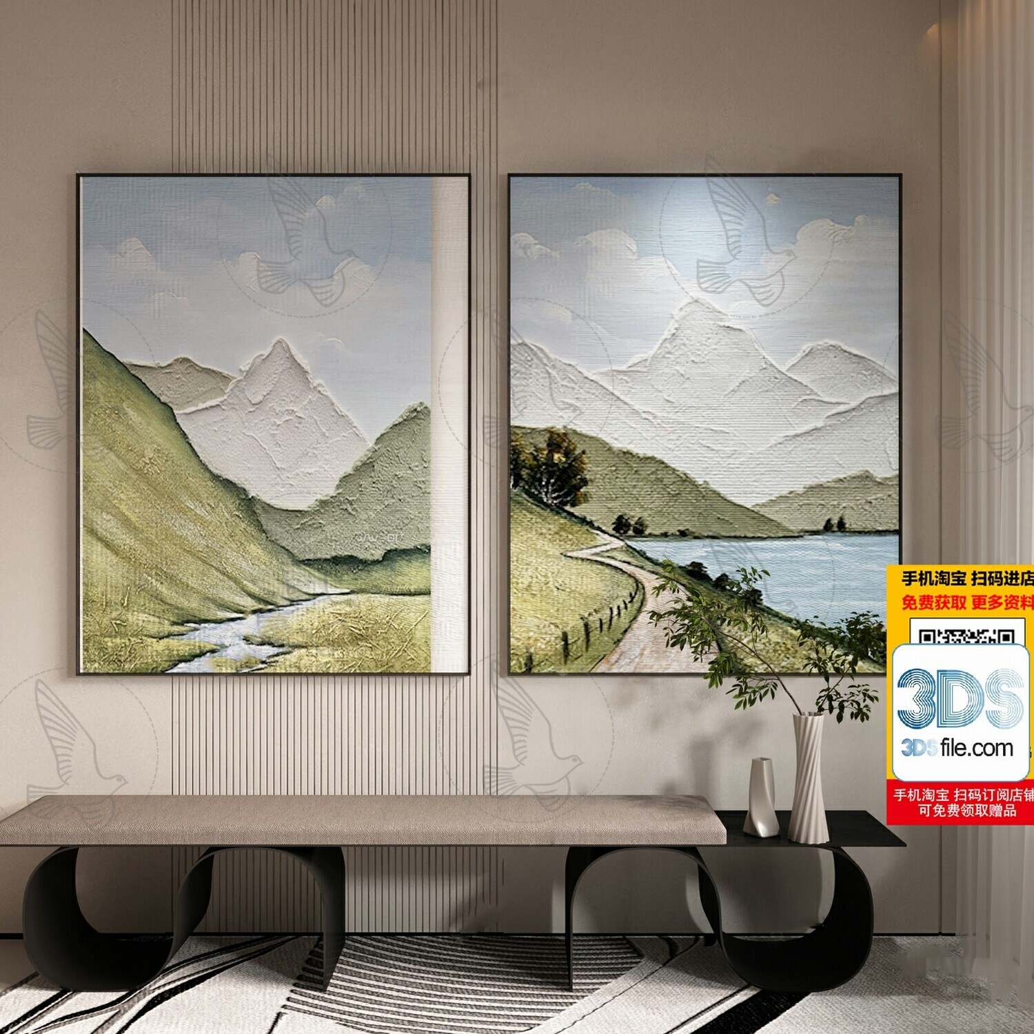 60 Decorative painting set 3d models vol.13