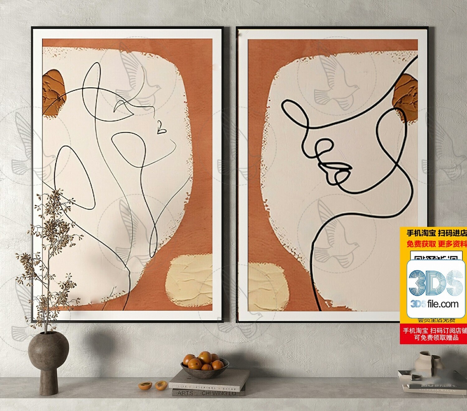 60 Decorative painting set 3d models vol.13
