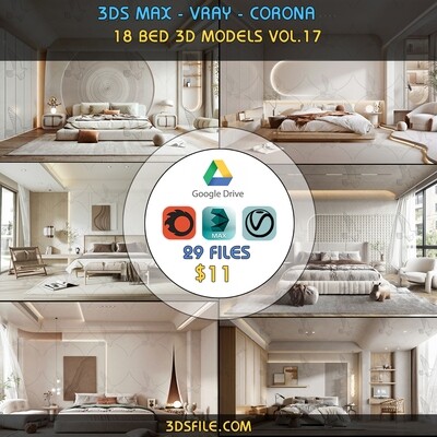 18 Bed 3d models Vol.17