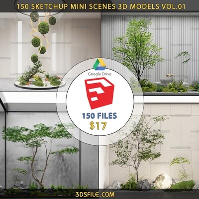 150 Sketchup Mini Scenes 3d Models Vol.01