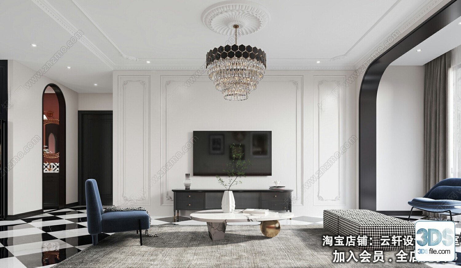 29 Living Room  Full Scenes 3d Models Vol.26-Vray