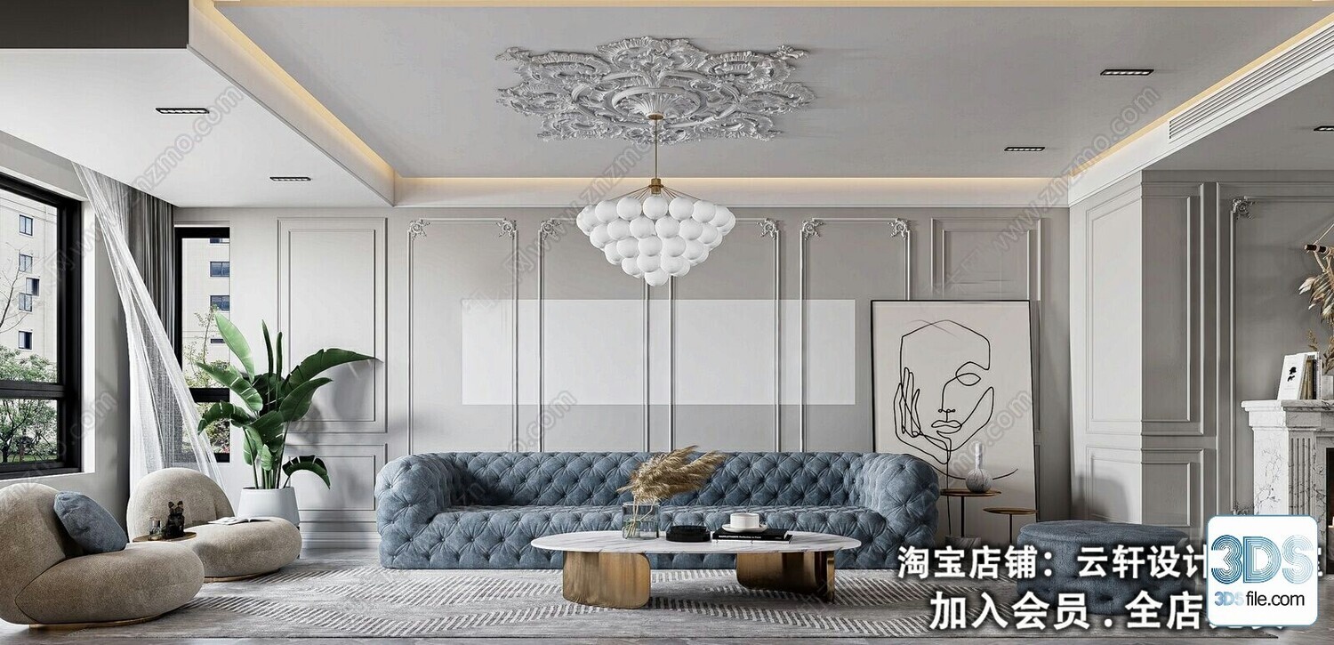 29 Living Room  Full Scenes 3d Models Vol.26-Vray