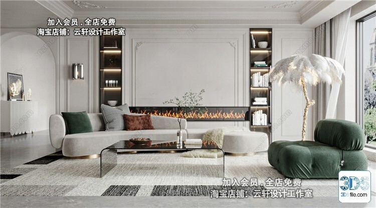 29 Living Room  Full Scenes 3d Models Vol.26-Vray