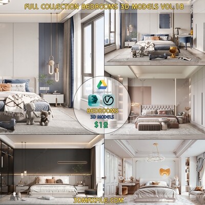 Full Collection Bedrooms 3d models Vol.18
