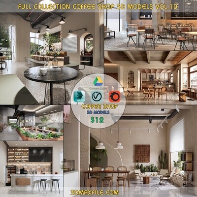 Full Collection Coffee Shop 3d Models Vol.10