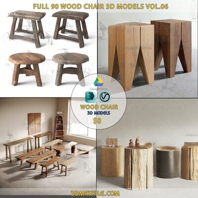 Full 90 Wood Chair 3d Models Vol.06