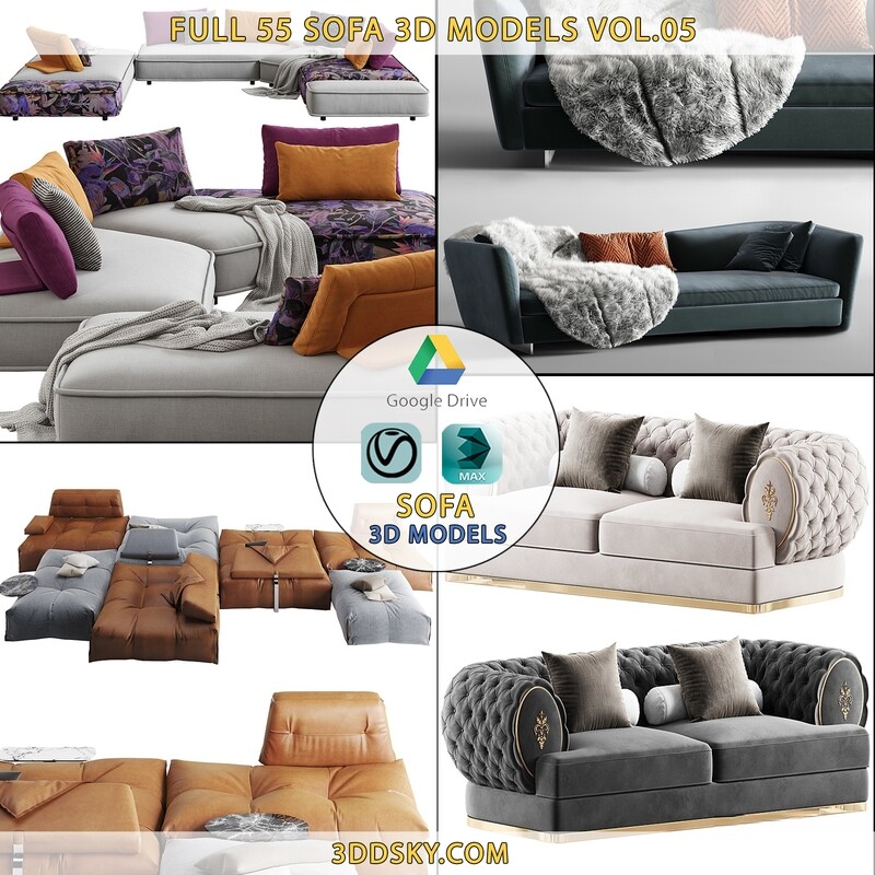 Full 55 Sofa  3d Models Vol.05