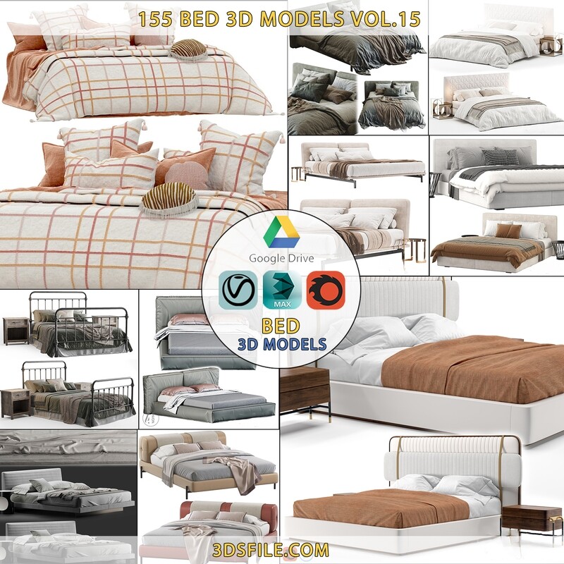Full Collection 155 Bed 3d Models Vol.15