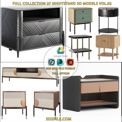 Full Collection 27 Nightstand 3d models vol.02
