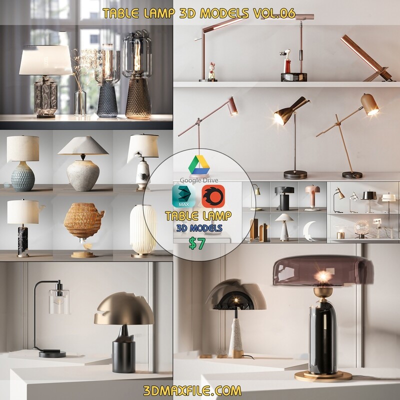 Table Lamp 3d Models Vol.06