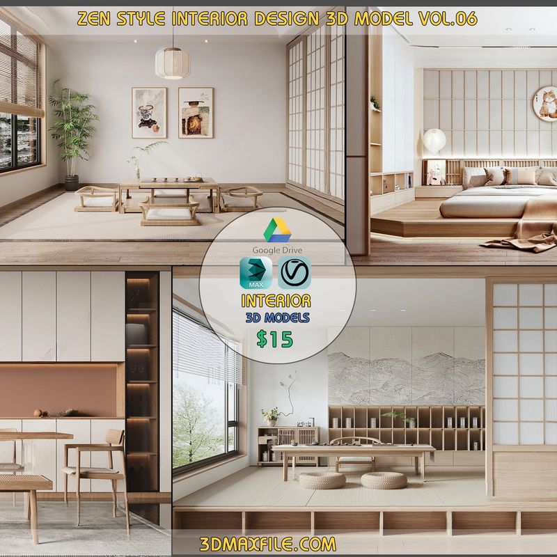 ZEN STYLE INTERIOR DESIGN 3D MODEL VOL.06