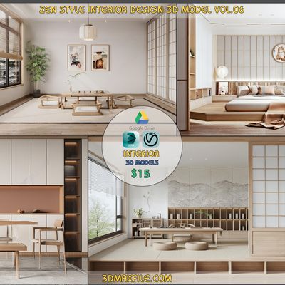ZEN STYLE INTERIOR DESIGN 3D MODEL VOL.06