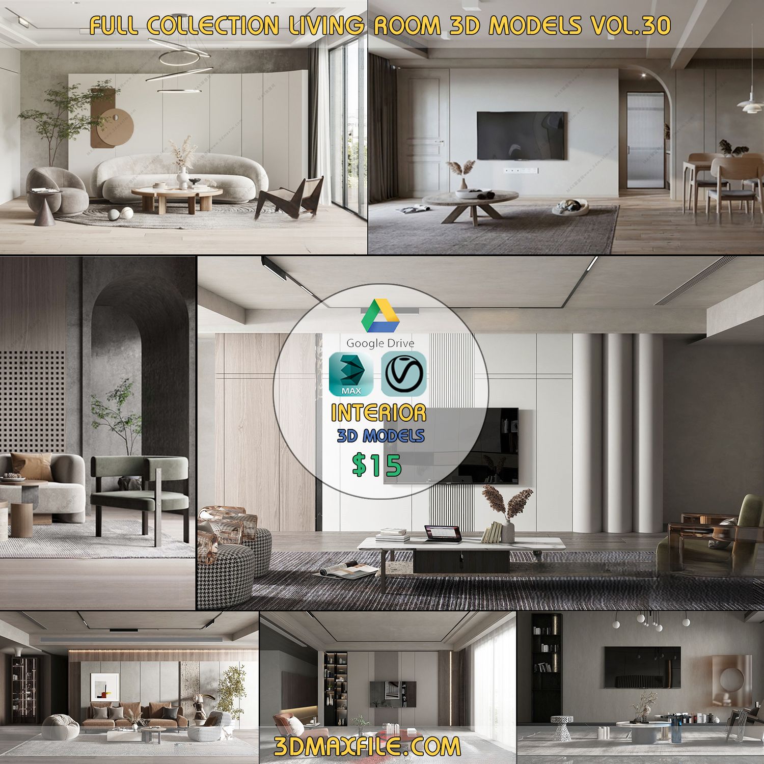 Full Collection Living Room 3d Models Vol.30