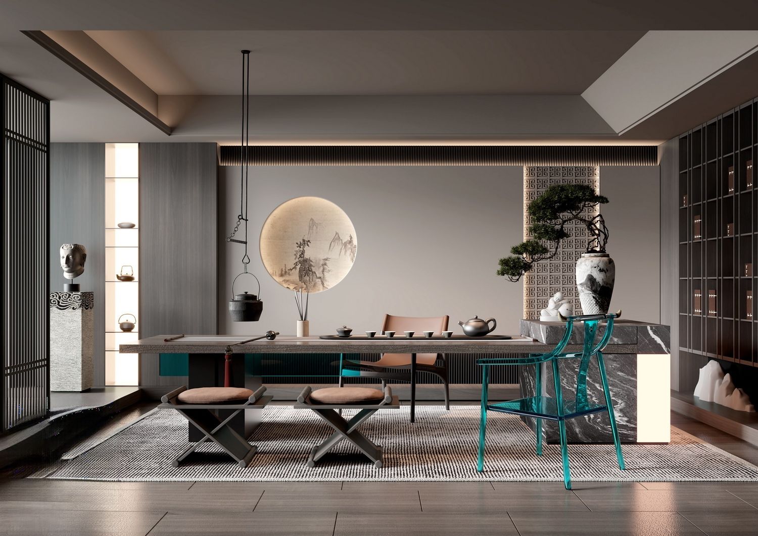 3ds Max + V-Ray | 480+ Premium Full Interior Scenes Vol 31 (Living, Bedroom, Kitchen, Dining, Home office, Tea Room)