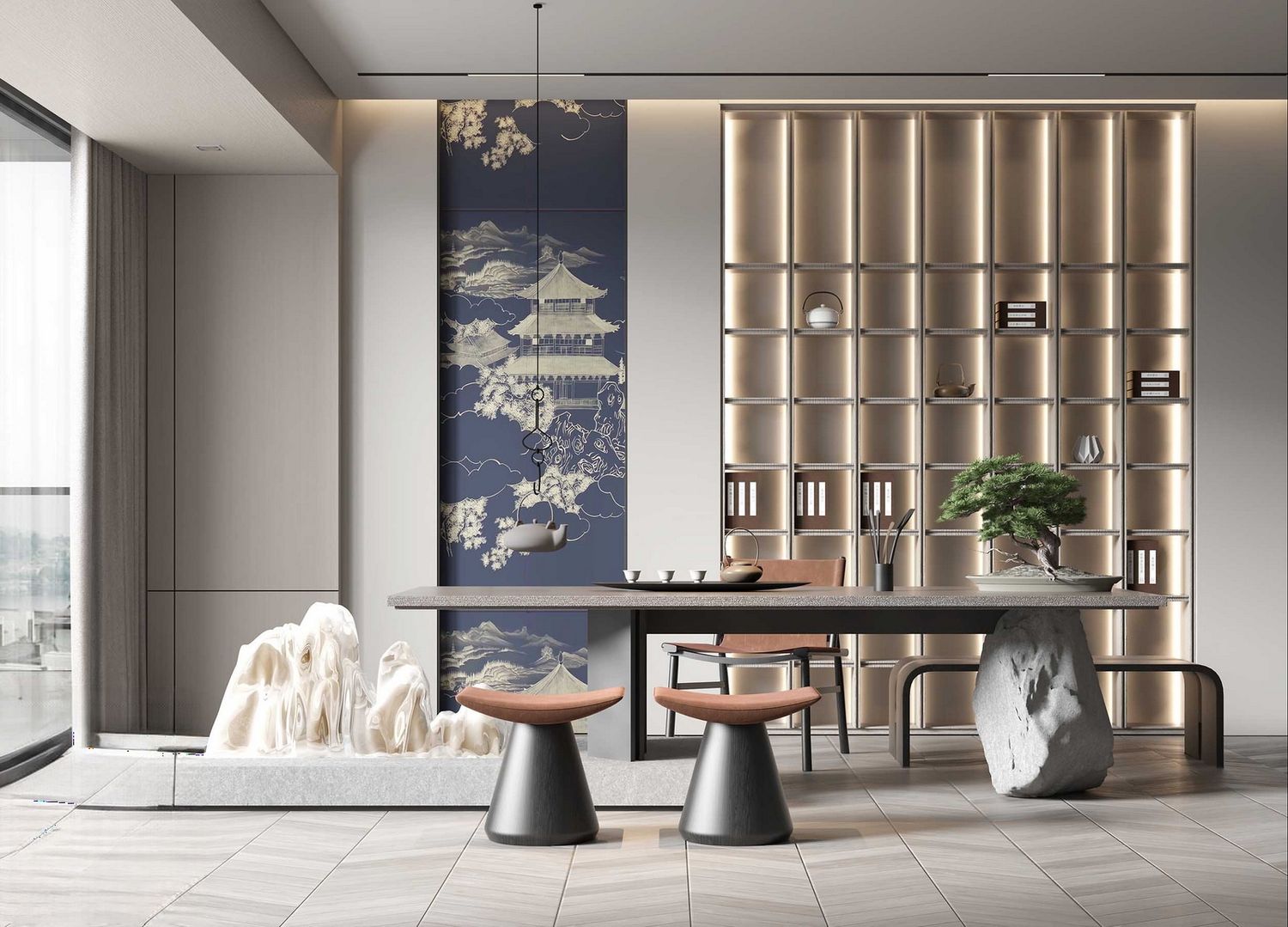 3ds Max + V-Ray | 480+ Premium Full Interior Scenes Vol 31 (Living, Bedroom, Kitchen, Dining, Home office, Tea Room)