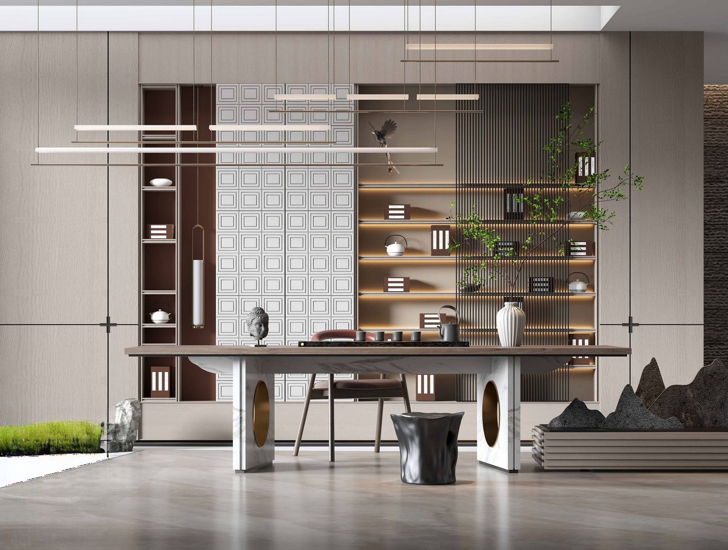 3ds Max + V-Ray | 480+ Premium Full Interior Scenes Vol 31 (Living, Bedroom, Kitchen, Dining, Home office, Tea Room)