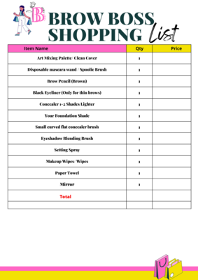Free Makeup Essentials Shopping Lists