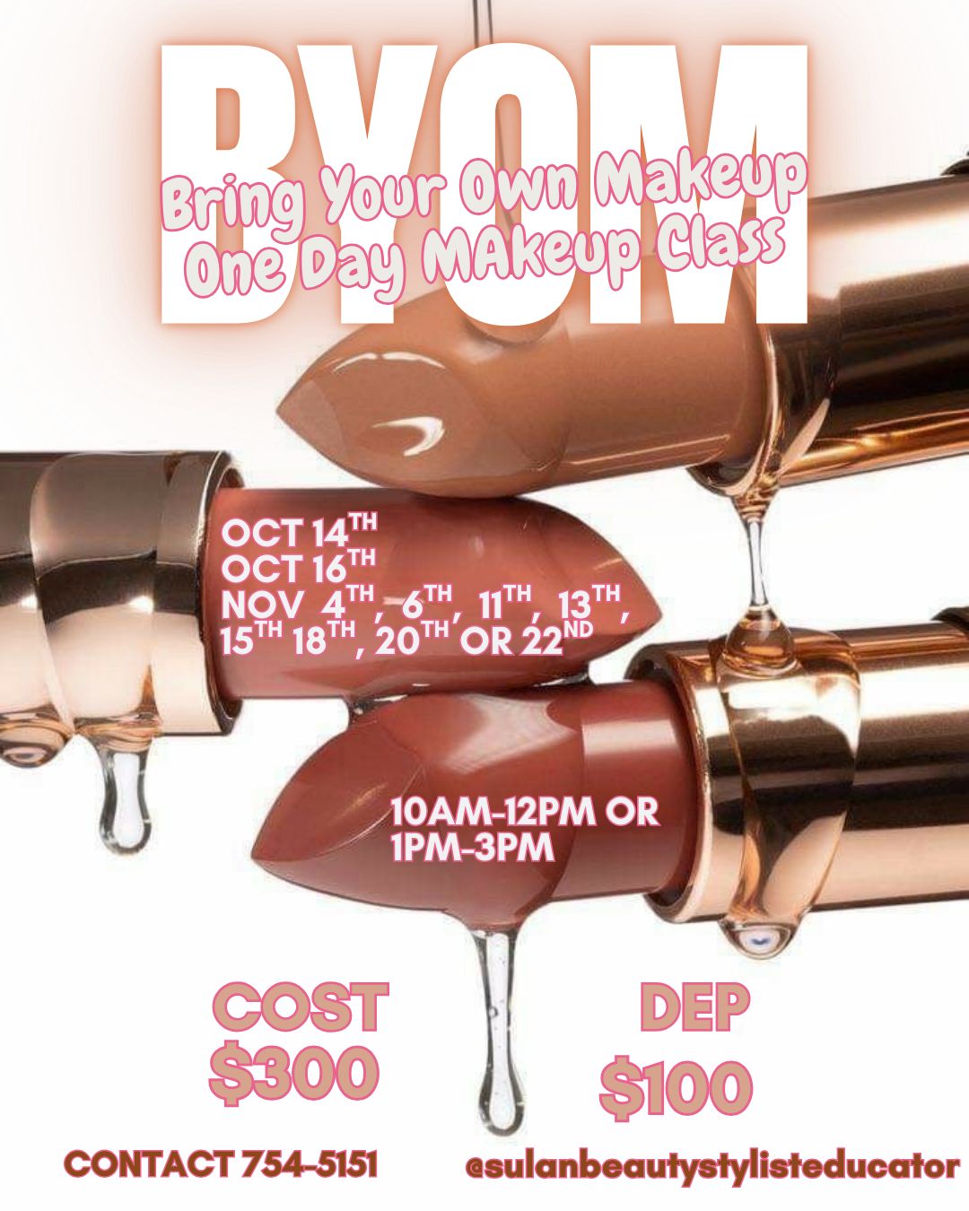 Bring Your Own Makeup (BYOM) Class ($350TTD / $50USD)
