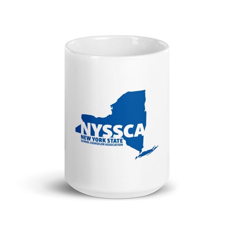NYSSCA Logo White glossy mug