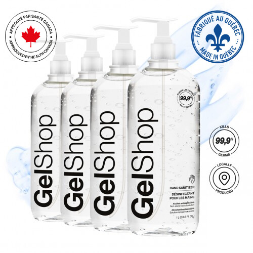 Désinfectant pour les mains Gel avec pompe 1000ml (1L) (Caisse de 12)