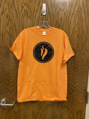 (Medium) Orange Short Sleeve - Black Flame