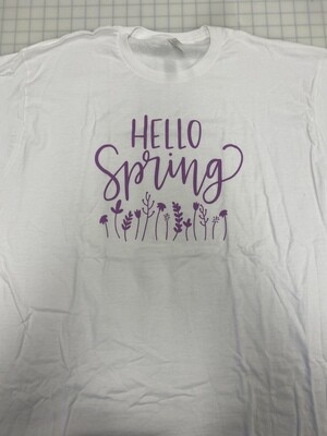 (XL) Hello Spring - White Short Sleeve