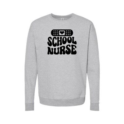 Customizable School Nurse Bandaid Fleece Crew Customizable School Nurse Bandaid Fleece Crew