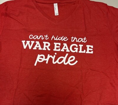 (XL) War Eagle Pride - Football V-Neck Red