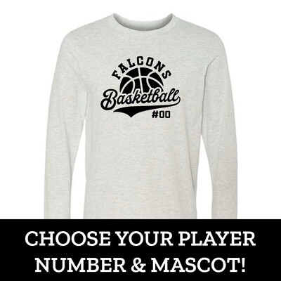 Customizable Basketball Number Long Sleeve Customizable Basketball Number Long Sleeve