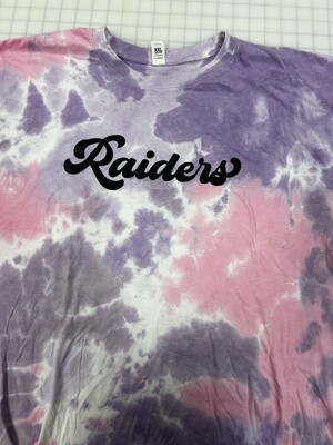 (2X) Raiders -Pink and Purple Tie Dye Short Sleeve