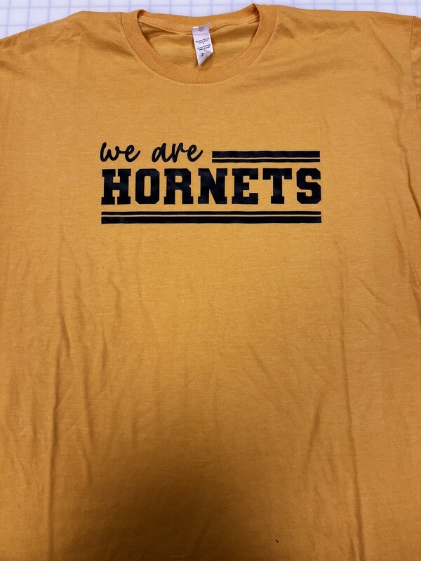 (XL) We Are Hornets   - Short Sleeve Heather Mellow Yellow