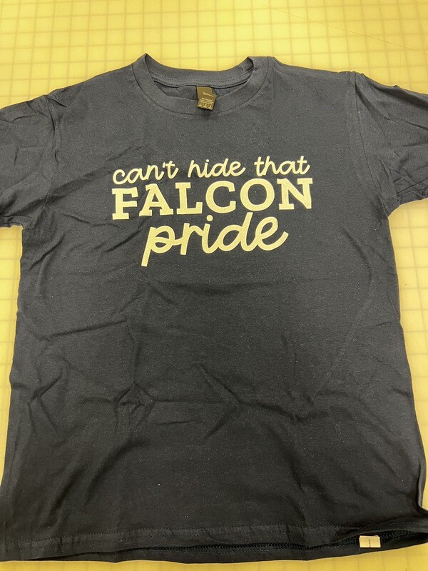 (Youth L) Can't Hide That Falcon Pride Glitter White - Short Sleeve Navy
