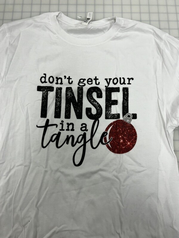 (L) Tinsel In A Tangle  - Long Sleeve White