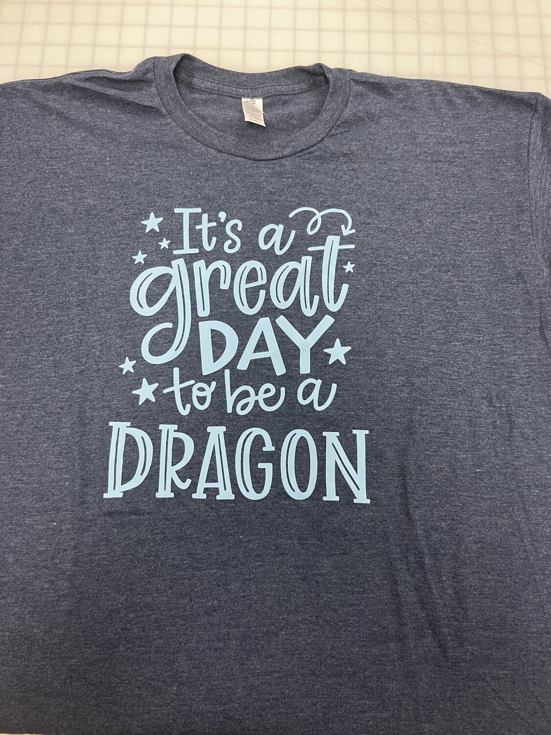 (2X) It's A Great Day To Be A Dragon - Short Sleeve Heather Denim