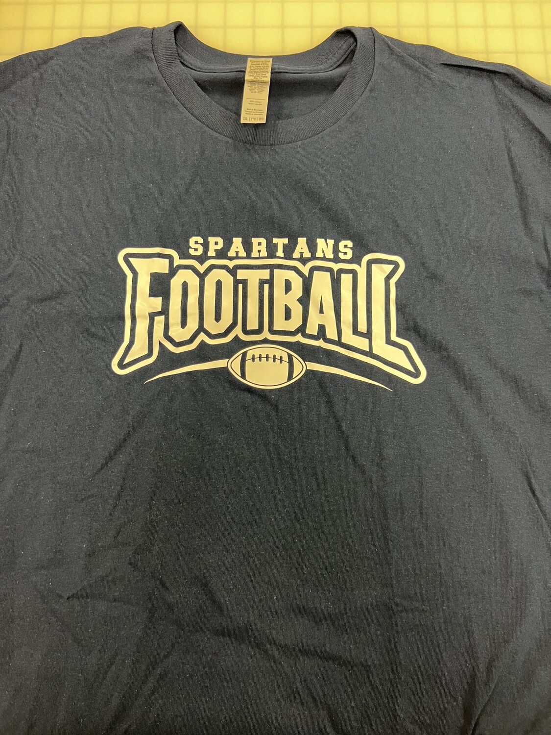 (2X) Spartans Football - Short Sleeve Navy