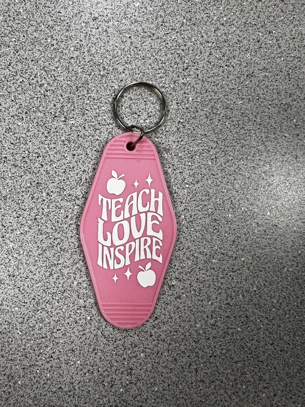 Teach Love Inspire Key Chain Pink