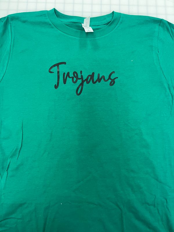 (Youth L) Trojans - Short Sleeve Green