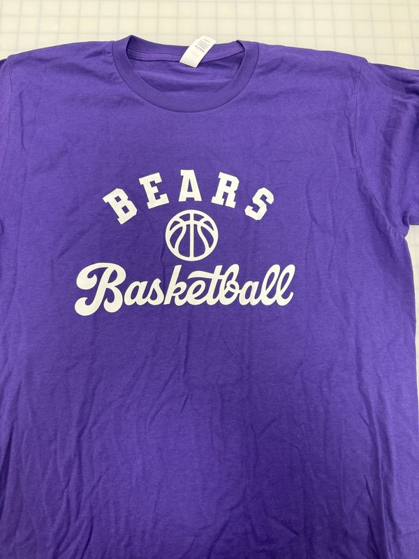 (M) Bears Basketball  - Short Sleeve Purple