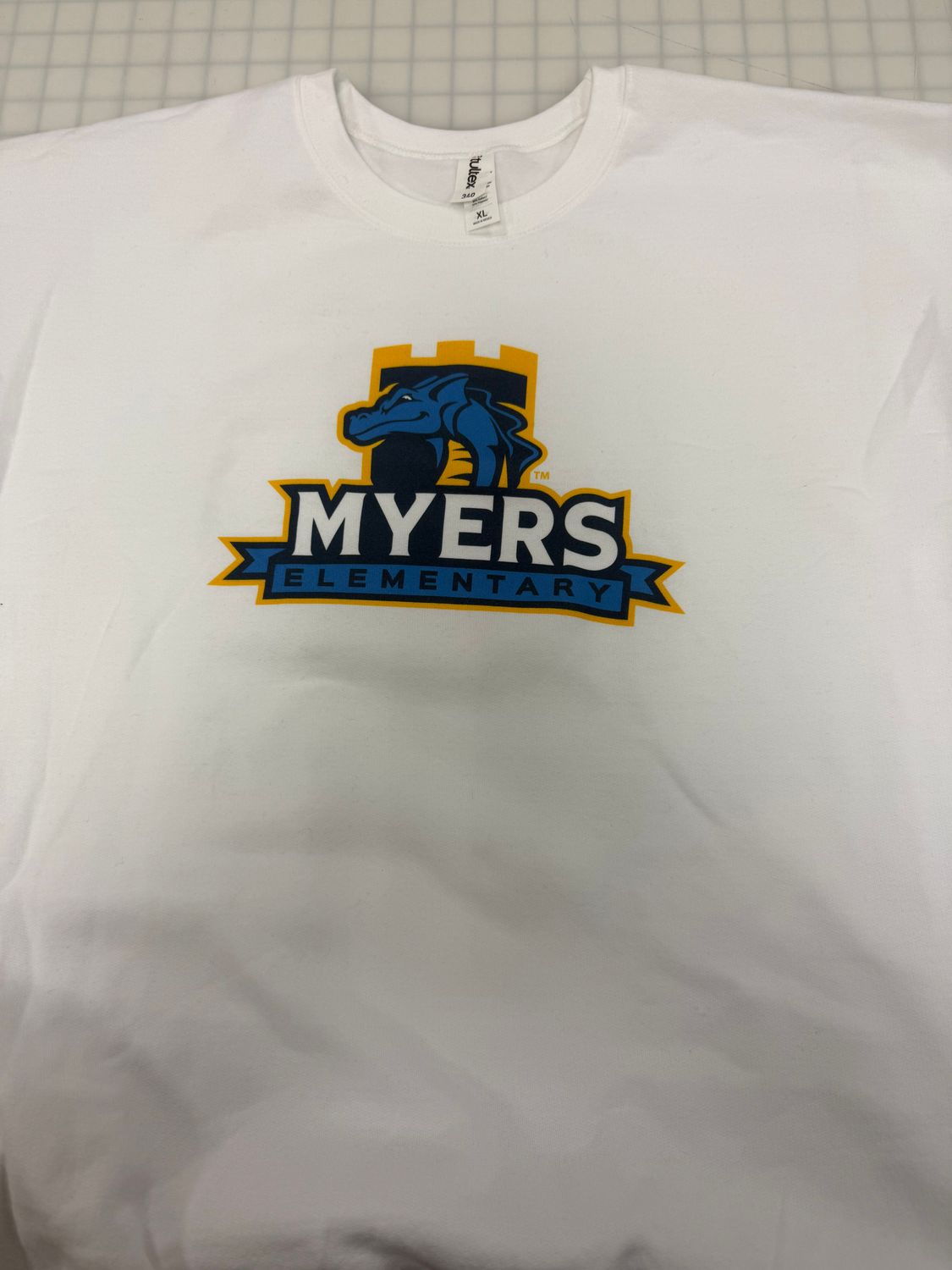 (XL) Myers Logo - Fleece Crewneck White