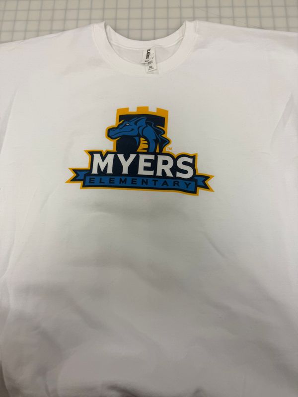 (XL) Myers Logo - Fleece Crewneck White