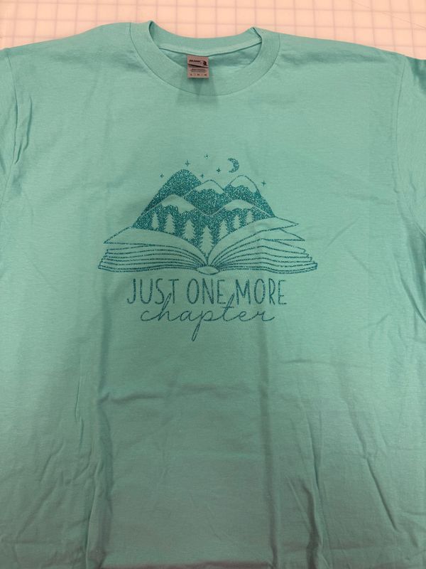 (L) Just One More Chapter - Glitter Mermaid - Short Sleeve Mint