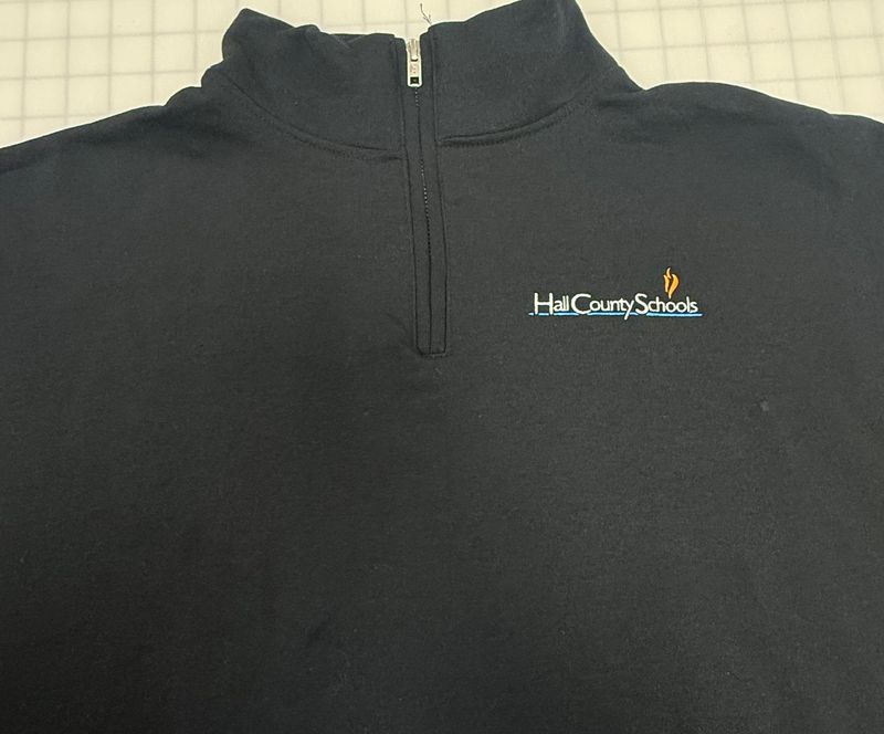 Embroidered HallCo Logo Quarter-Zip Sweatshirt