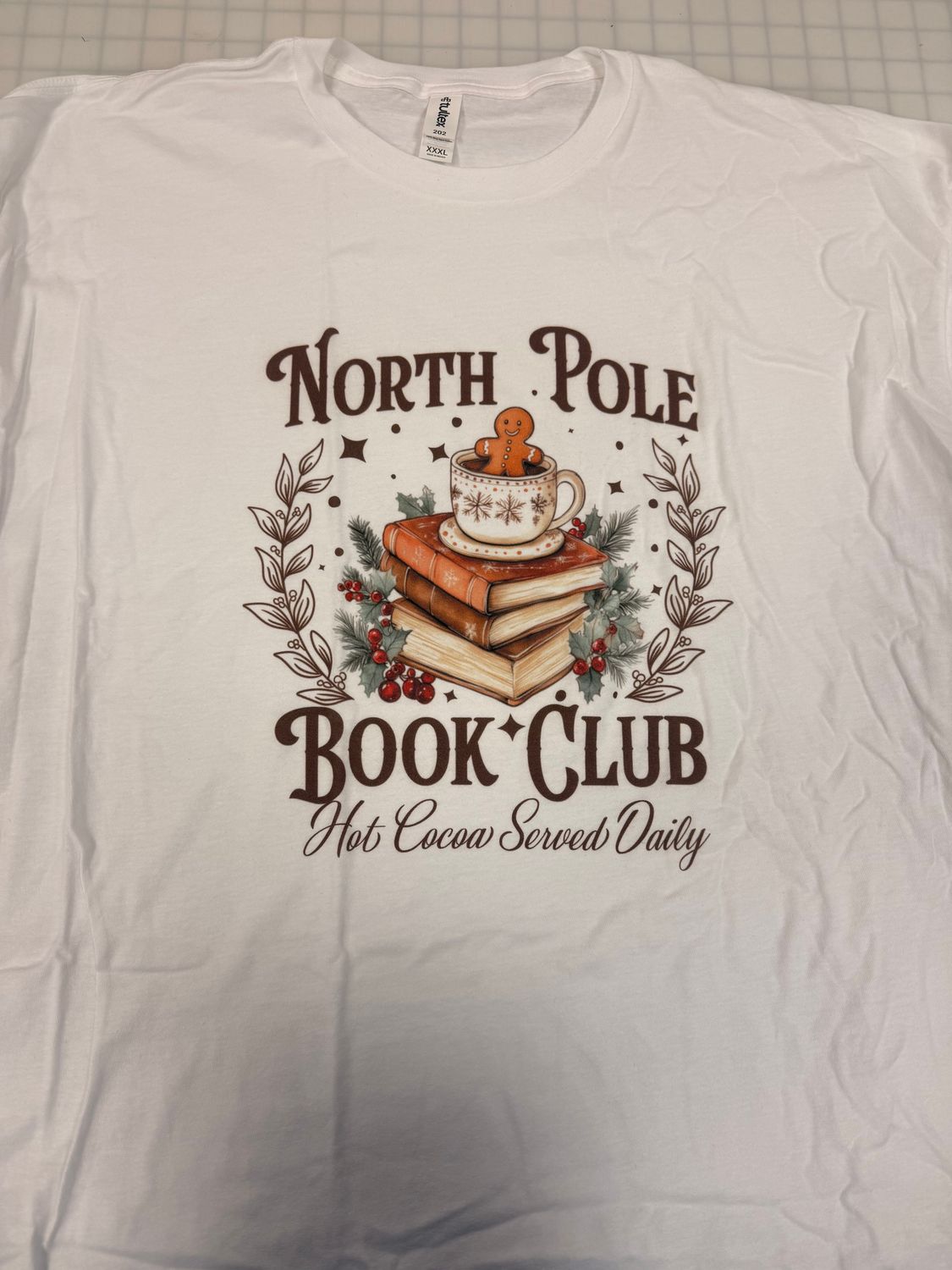 (3X)  North Pole Book Club - Short Sleeve White