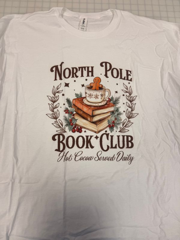 (3X)  North Pole Book Club - Short Sleeve White