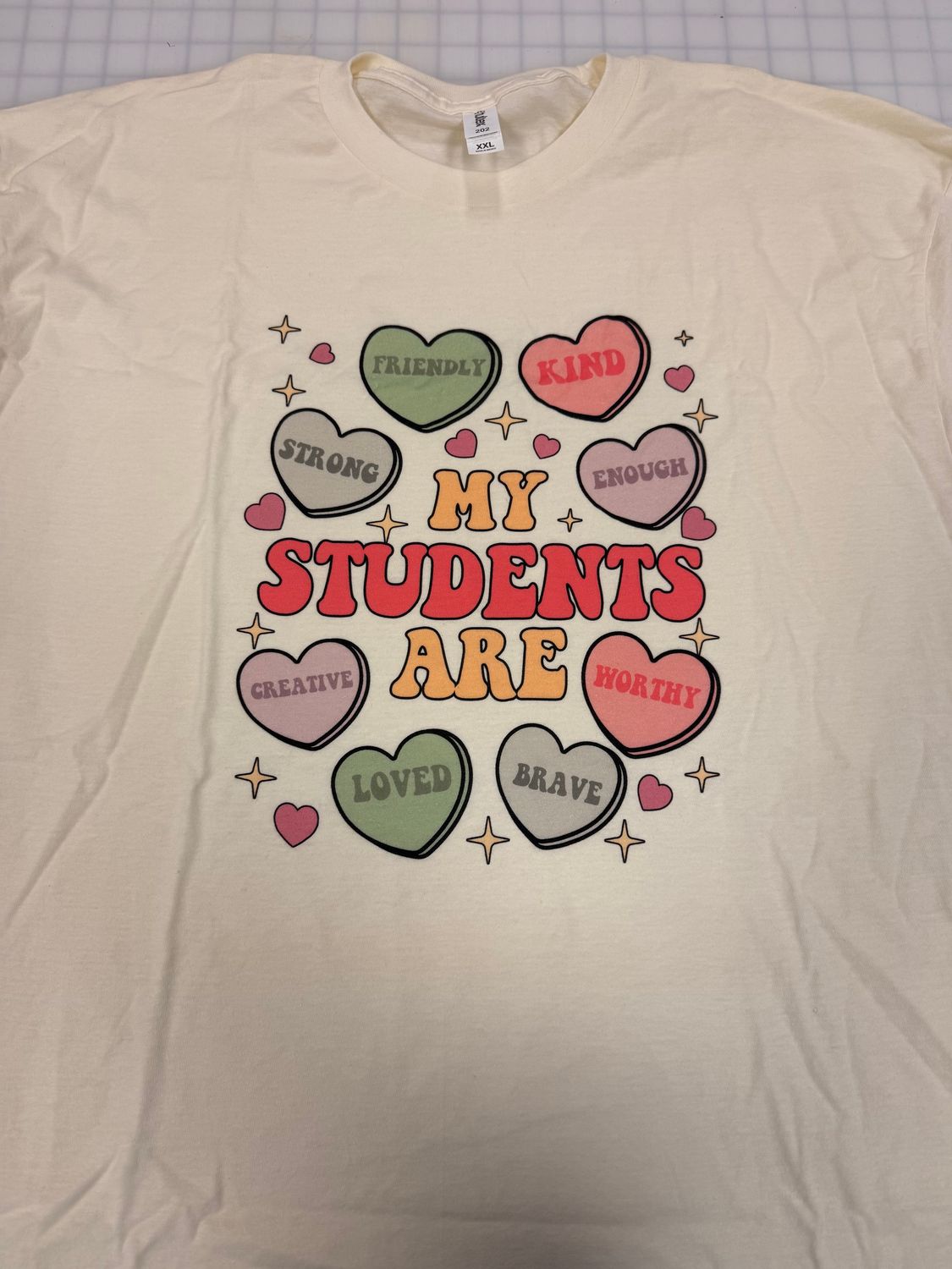 (2X) Sweet Hearts - Short Sleeve Natural
